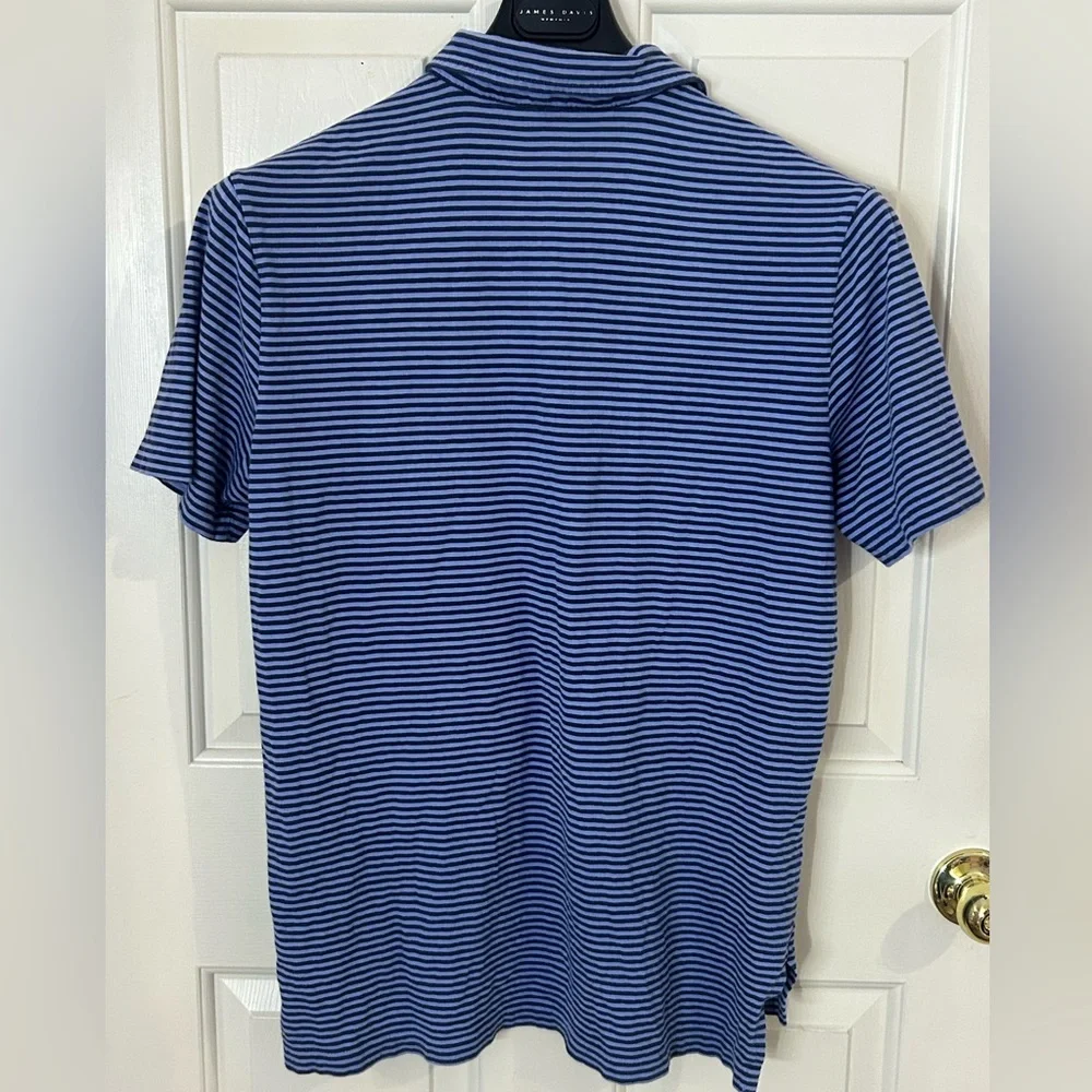 Polo Golf Ralph Lauren Short Sleeve Blue Striped Polo Pocket Shirt Men’s Medium - Picture 2 of 7